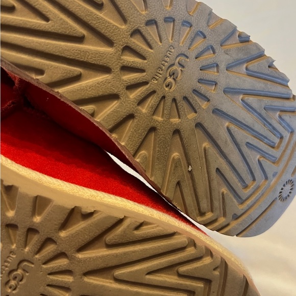 7 Ugg Selene Boot Red Suede Nautical Rope Back Accent warm rare excellent condit - Picture 9 of 15